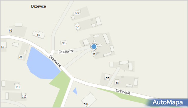 Drzewce, Drzewce, 55, mapa Drzewce