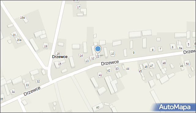 Drzewce, Drzewce, 11, mapa Drzewce