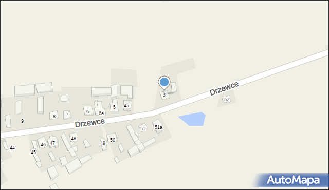 Drzewce, Drzewce, 3, mapa Drzewce