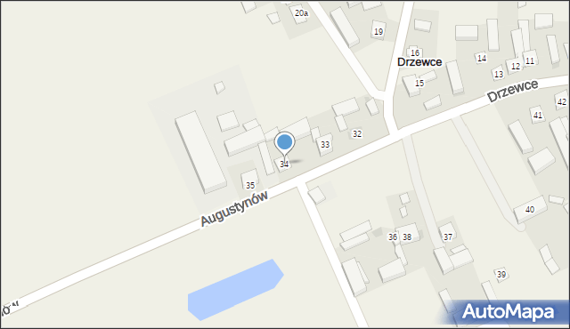 Drzewce, Drzewce, 34, mapa Drzewce
