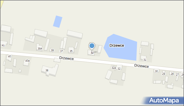 Drzewce, Drzewce, 34, mapa Drzewce