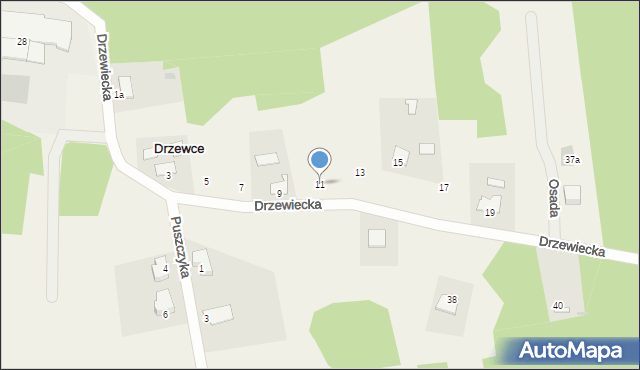 Drzewce, Drzewiecka, 11, mapa Drzewce