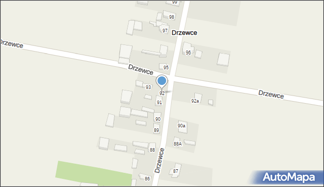 Drzewce, Drzewce, 92, mapa Drzewce