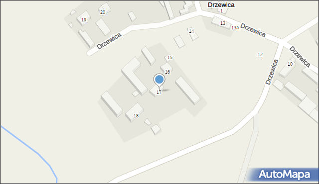 Drzewica, Drzewica, 17, mapa Drzewica