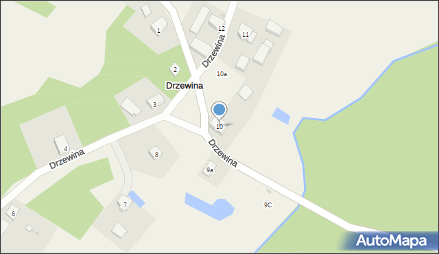 Drzewina, Drzewina, 10, mapa Drzewina