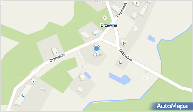 Drzewina, Drzewina, 8, mapa Drzewina