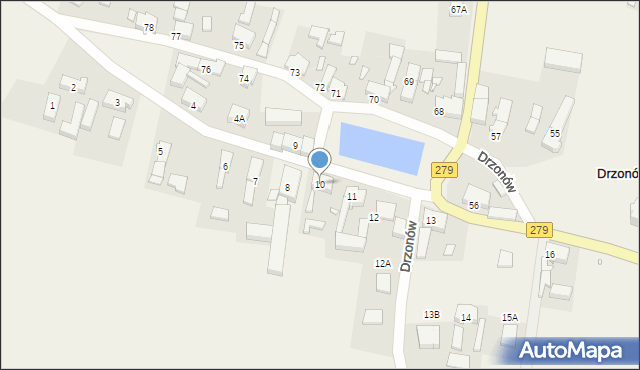 Drzonów, Drzonów, 10, mapa Drzonów