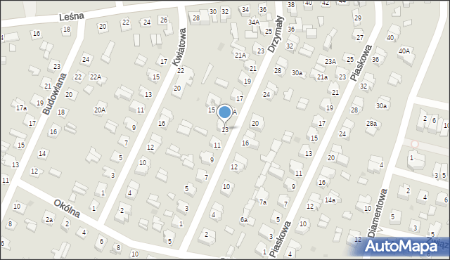 Działdowo, Drzymały, 13, mapa Działdowo