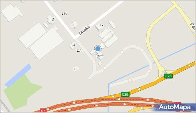 Elbląg, Druska, 10, mapa Elbląga