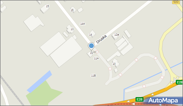 Elbląg, Druska, 11, mapa Elbląga