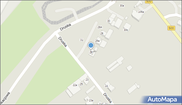 Elbląg, Druska, 26, mapa Elbląga