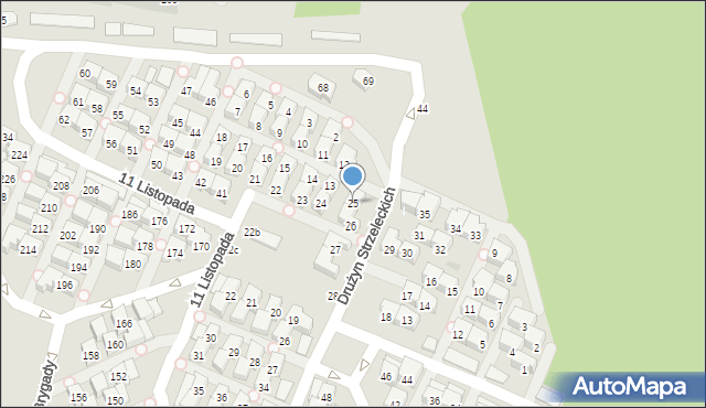 Gdańsk, Drużyn Strzeleckich, 25, mapa Gdańska