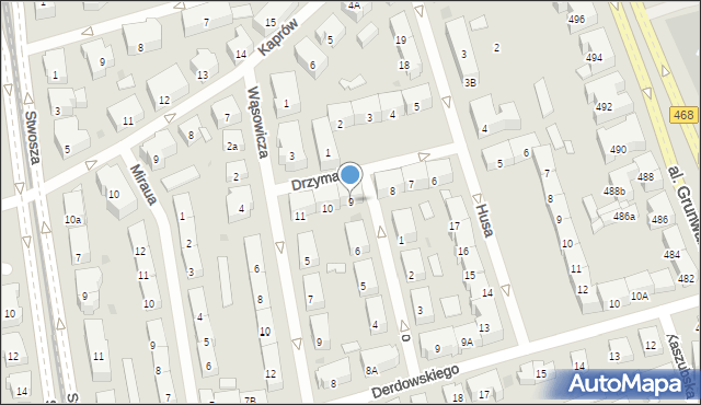 Gdańsk, Drzymały Wojciecha, 9, mapa Gdańska