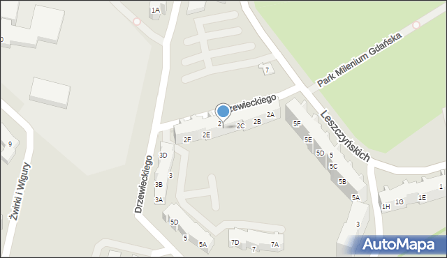 Gdańsk, Drzewieckiego Stefana, 2D, mapa Gdańska