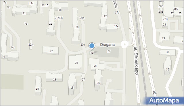 Gdańsk, Dragana Marcina, 24, mapa Gdańska