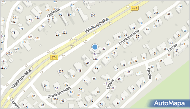 Gdynia, Druskiennicka, 44, mapa Gdyni