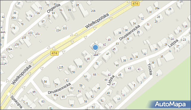 Gdynia, Druskiennicka, 44A, mapa Gdyni