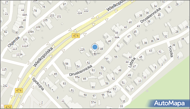 Gdynia, Druskiennicka, 50, mapa Gdyni