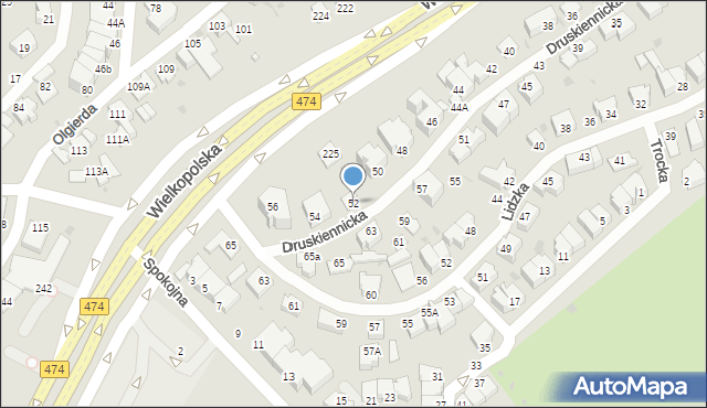 Gdynia, Druskiennicka, 52, mapa Gdyni