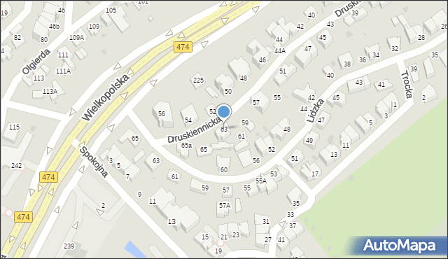 Gdynia, Druskiennicka, 63, mapa Gdyni