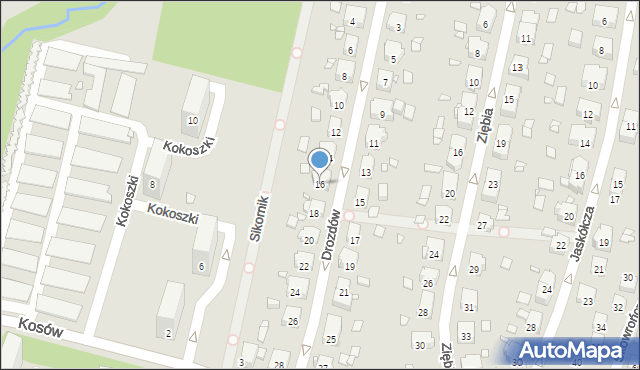 Gliwice, Drozdów, 16, mapa Gliwic