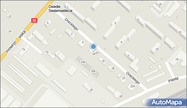 Gniewkowo, Dreckiego Jana, dr., 14, mapa Gniewkowo