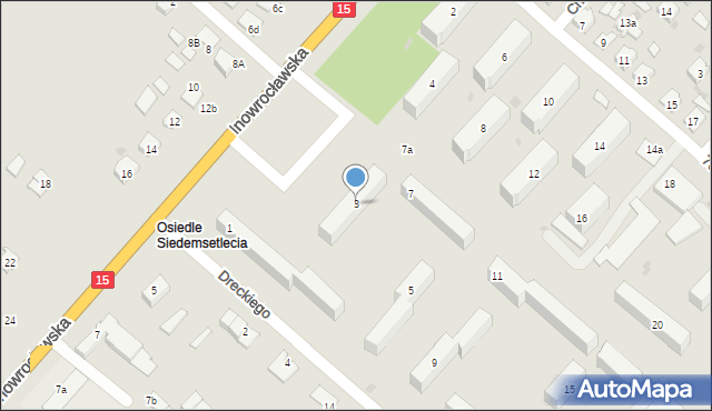 Gniewkowo, Dreckiego Jana, dr., 3, mapa Gniewkowo