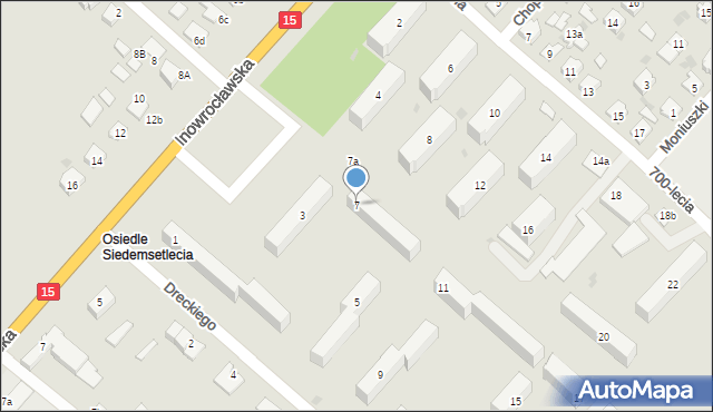 Gniewkowo, Dreckiego Jana, dr., 7, mapa Gniewkowo