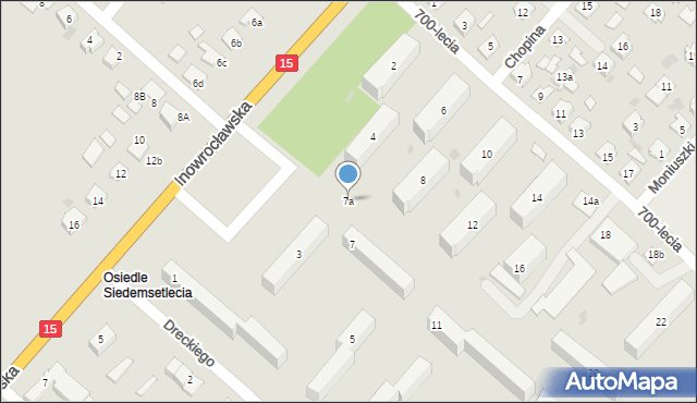 Gniewkowo, Dreckiego Jana, dr., 7a, mapa Gniewkowo