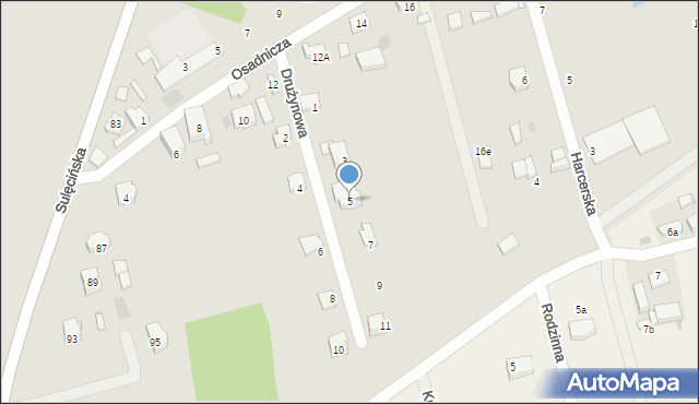 Gorzów Wielkopolski, Drużynowa, 5, mapa Gorzów Wielkopolski