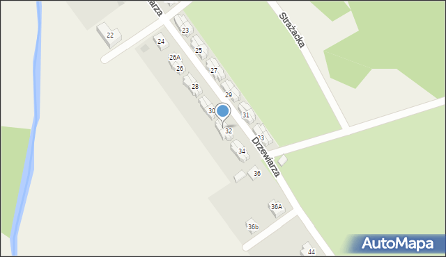 Gościcino, Drzewiarza, 32A, mapa Gościcino