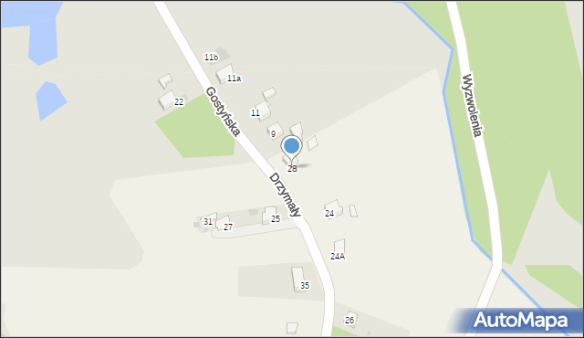 Gostyń, Drzymały Wojciecha, 28, mapa Gostyń