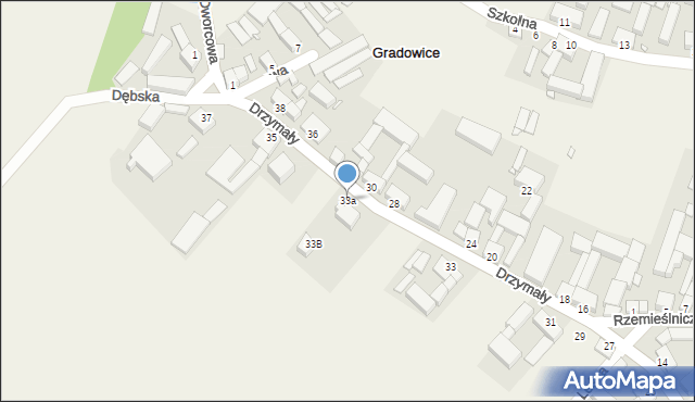 Gradowice, Drzymały Michała, 33a, mapa Gradowice
