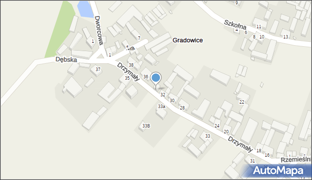 Gradowice, Drzymały Michała, 34, mapa Gradowice