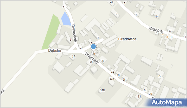 Gradowice, Drzymały Michała, 38, mapa Gradowice