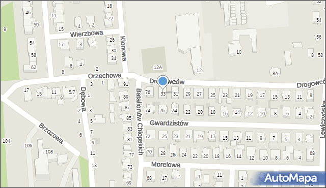 Grójec, Drogowców, 33, mapa Grójec