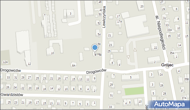 Grójec, Drogowców, 8, mapa Grójec