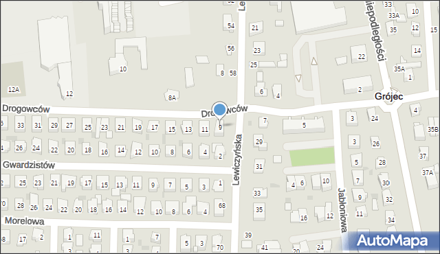 Grójec, Drogowców, 9, mapa Grójec