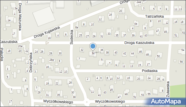 Grudziądz, Droga Kaszubska, 34, mapa Grudziądza
