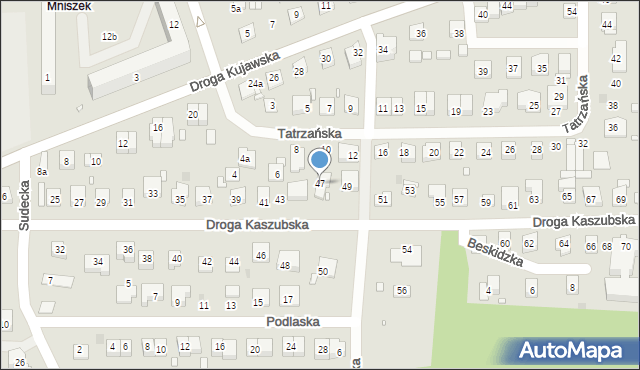 Grudziądz, Droga Kaszubska, 47, mapa Grudziądza