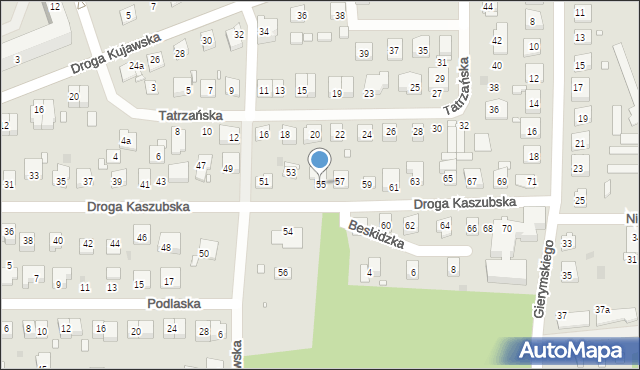 Grudziądz, Droga Kaszubska, 55, mapa Grudziądza