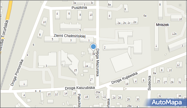 Grudziądz, Droga Mazurska, 3a, mapa Grudziądza