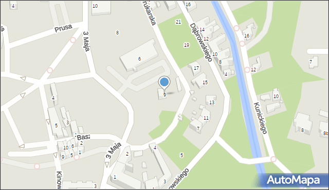 Gubin, Drukarska, 9, mapa Gubin