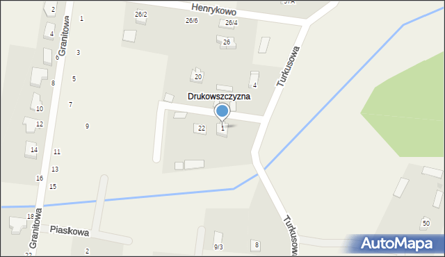 Henrykowo, Drukowszczyzna, 1, mapa Henrykowo