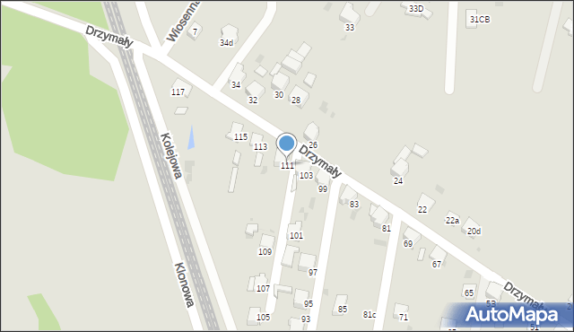 Imielin, Drzymały Michała, 111, mapa Imielin