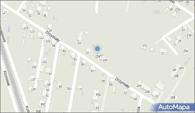 Imielin, Drzymały Michała, 22a, mapa Imielin