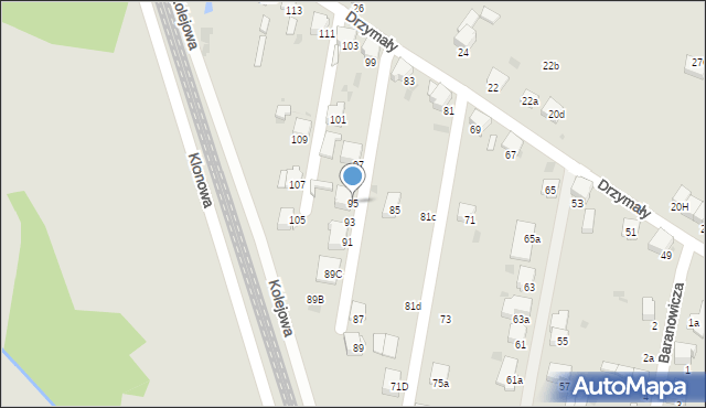 Imielin, Drzymały Michała, 95, mapa Imielin