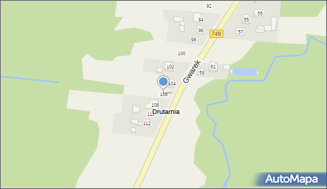 Janów, Drutarnia, 106, mapa Janów