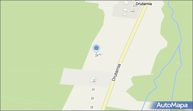 Janów, Drutarnia, 14, mapa Janów