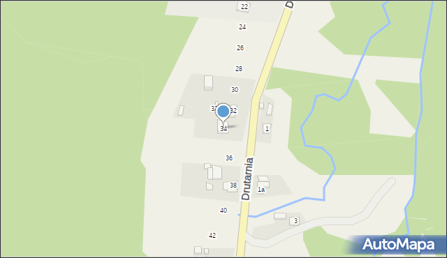 Janów, Drutarnia, 34, mapa Janów